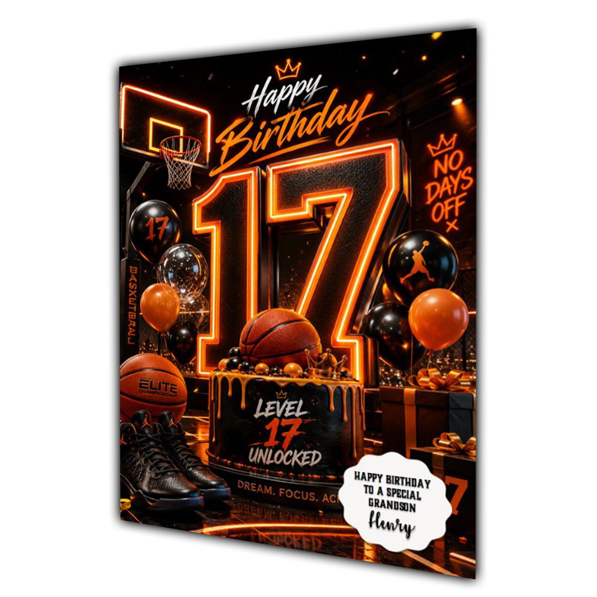 17th Birthday Card for Boys Personalised, Son, Grandson, Nephew,  A5 Size