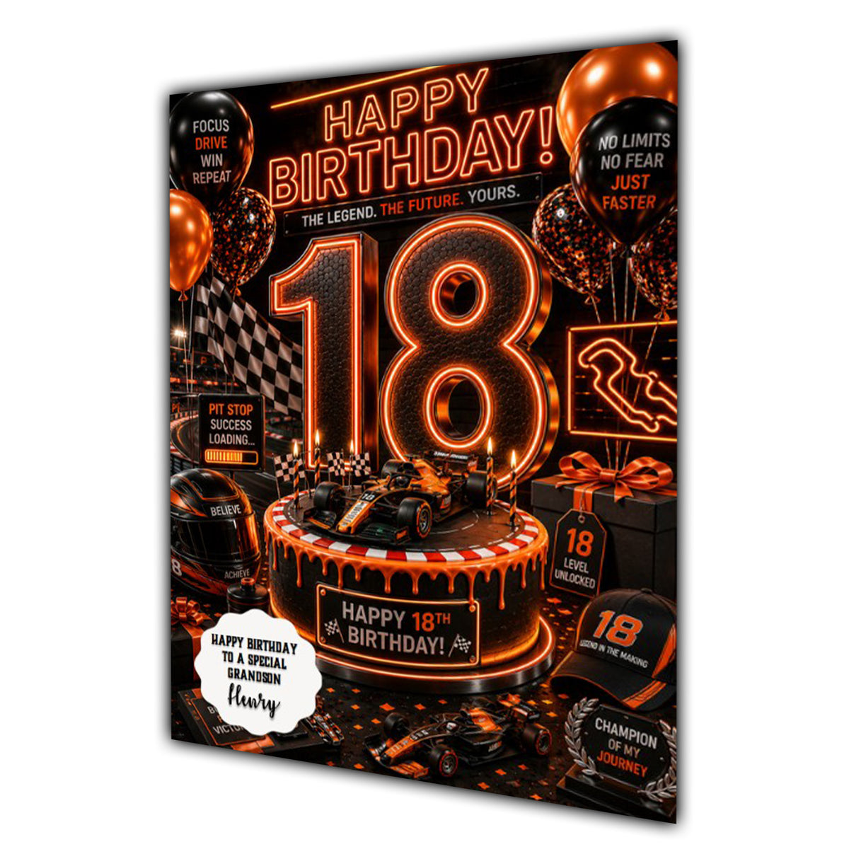 18th Birthday Card for Boys Personalised, Son, Grandson, Nephew,  A5 Size