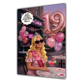 19th Birthday Card Girl, Granddaughter, Daughter, Niece, Large A5 Size