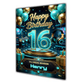 16th Birthday Card Boys Personalised, Son, Grandson, Gaming, Gamer A5 Size