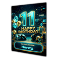 11th Birthday Card Boys Personalised, Son, Grandson, Gaming, Gamer A5 Size