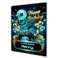 8th Birthday Card Boys Personalised, Son, Grandson, Gaming, Gamer A5 Size