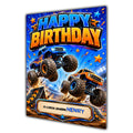Monster Truck Birthday Card Boys Personalised, Son, Grandson, A5 Size