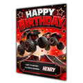 Monster Truck Birthday Card Boys Personalised, Son, Grandson, A5 Size