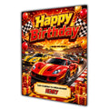 Personalised Birthday Card - Red Racing Car and Birthday Presents