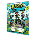 Bike Birthday Card Boys Personalised, Son, Grandson, Nephew A5 Size