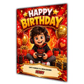 Gaming Birthday Card Boys Personalised, Son, Grandson, Nephew A5 Size