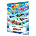 Jet Plane Birthday Card Boys Personalised, Son, Grandson, Nephew A5 Size