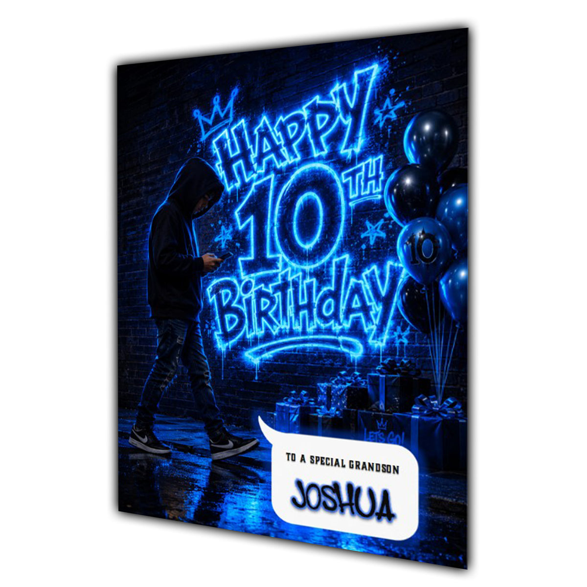 10th Birthday Card for Boys Personalised, Son, Grandson, Nephew,  A5 Size