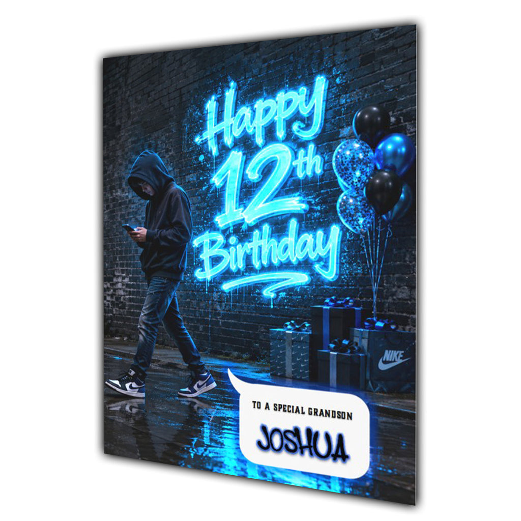 12th Birthday Card for Boys Personalised, Son, Grandson, Nephew,  A5 Size