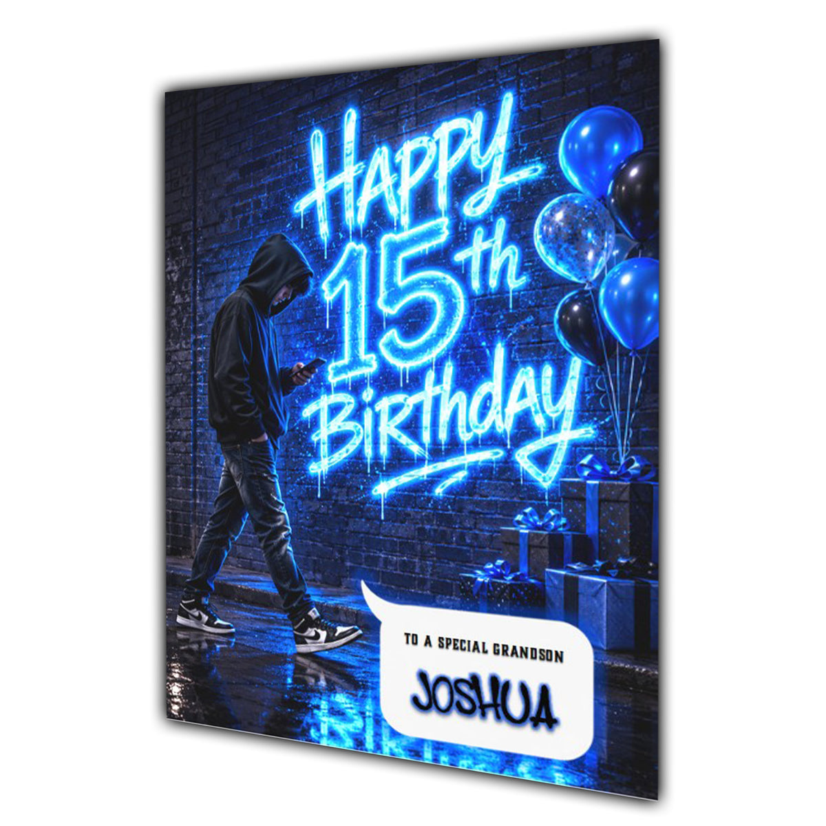 15th Birthday Card for Boys Personalised, Son, Grandson, Nephew,  A5 Size