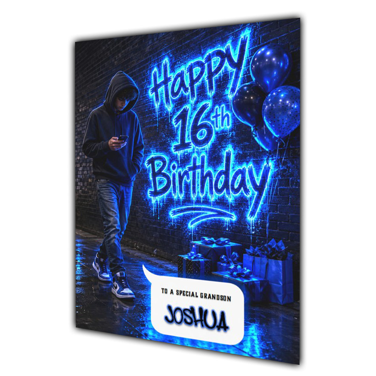 16th Birthday Card for Boys Personalised, Son, Grandson, Nephew,  A5 Size