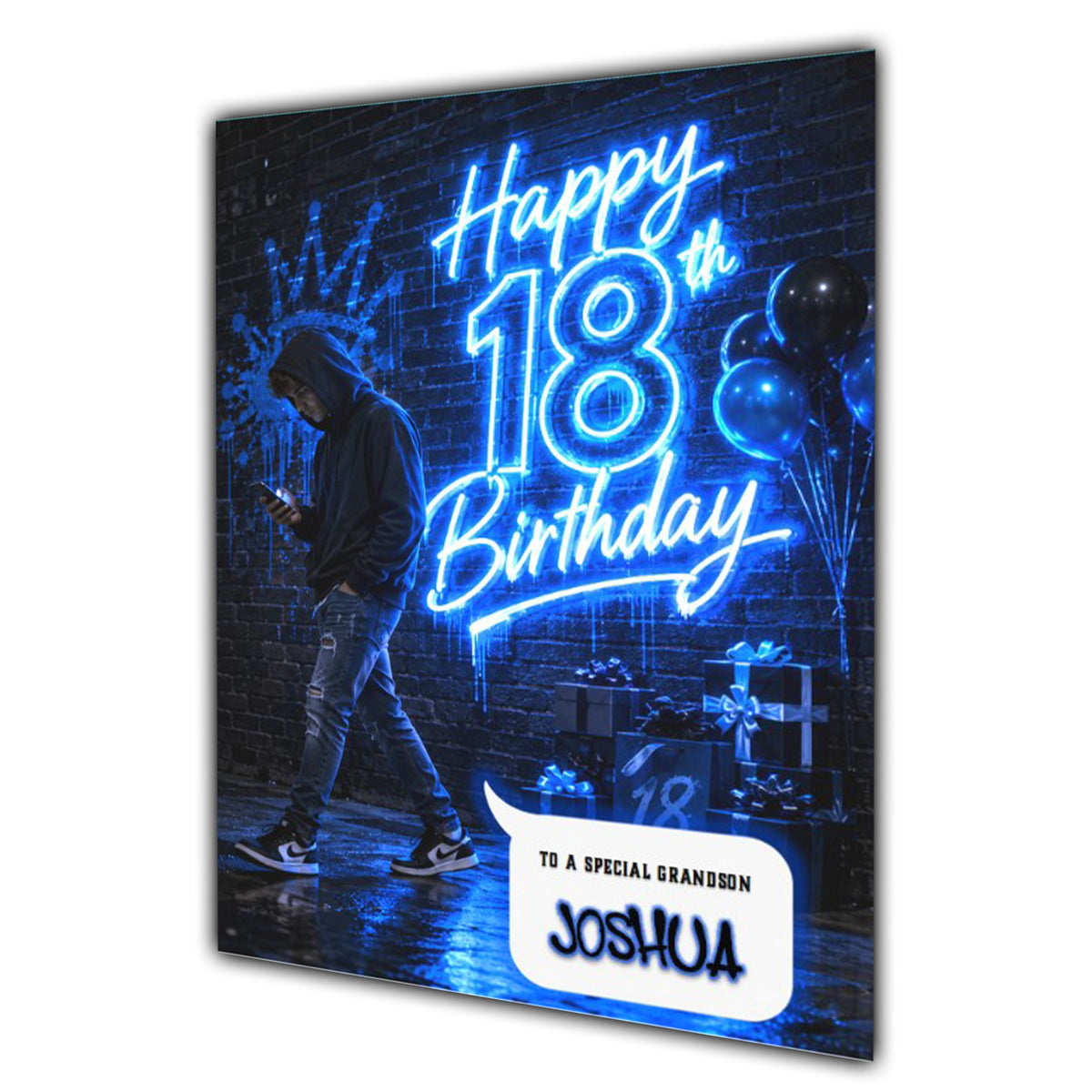 18th Birthday Card for Boys Personalised, Son, Grandson, Nephew,  A5 Size