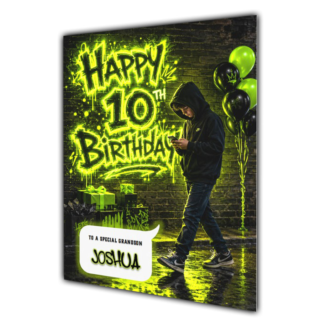 10th Birthday Card for Boys Personalised, Son, Grandson, Nephew,  A5 Size