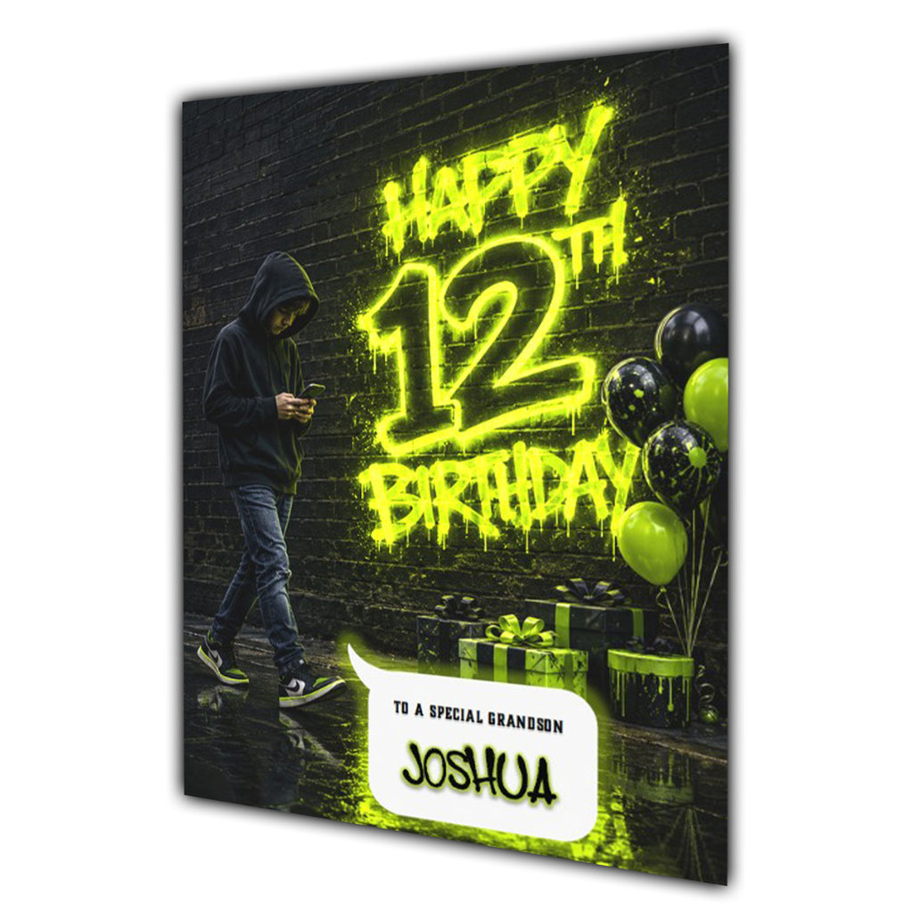 12th Birthday Card for Boys Personalised, Son, Grandson, Nephew,  A5 Size