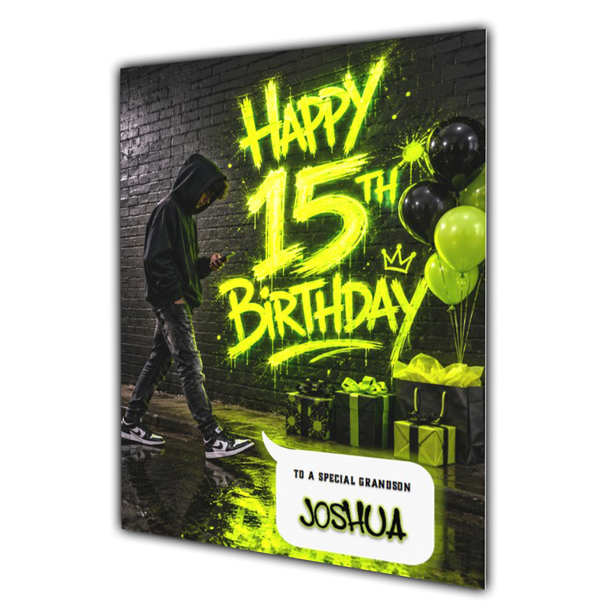 15th Birthday Card for Boys Personalised, Son, Grandson, Nephew,  A5 Size