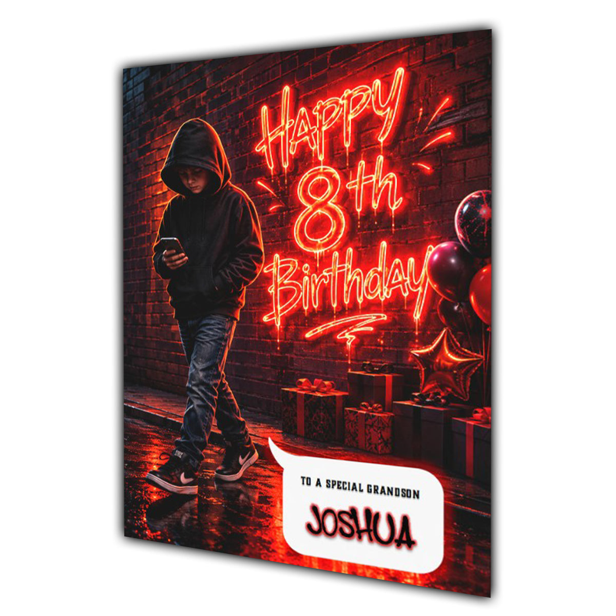 8th Birthday Card For Boys, Grandson, Son, Nephew, Great, Personalised, Urban Mobile,