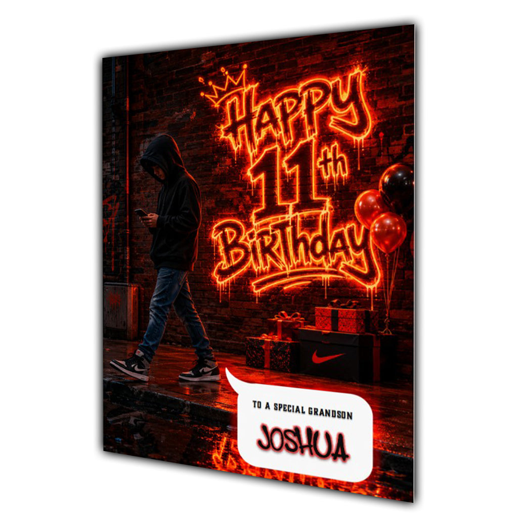 11th Birthday Card for Boys Personalised, Son, Grandson, Nephew,  A5 Size