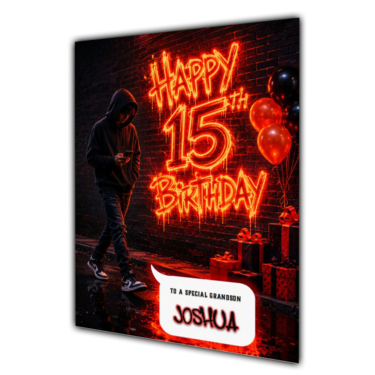 15th Birthday Card for Boys Personalised, Son, Grandson, Nephew,  A5 Size