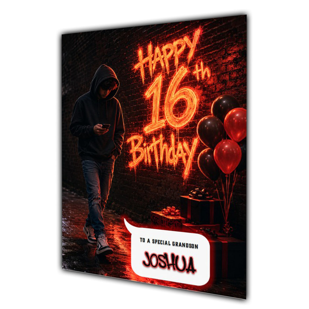 16th Birthday Card for Boys Personalised, Son, Grandson, Nephew,  A5 Size