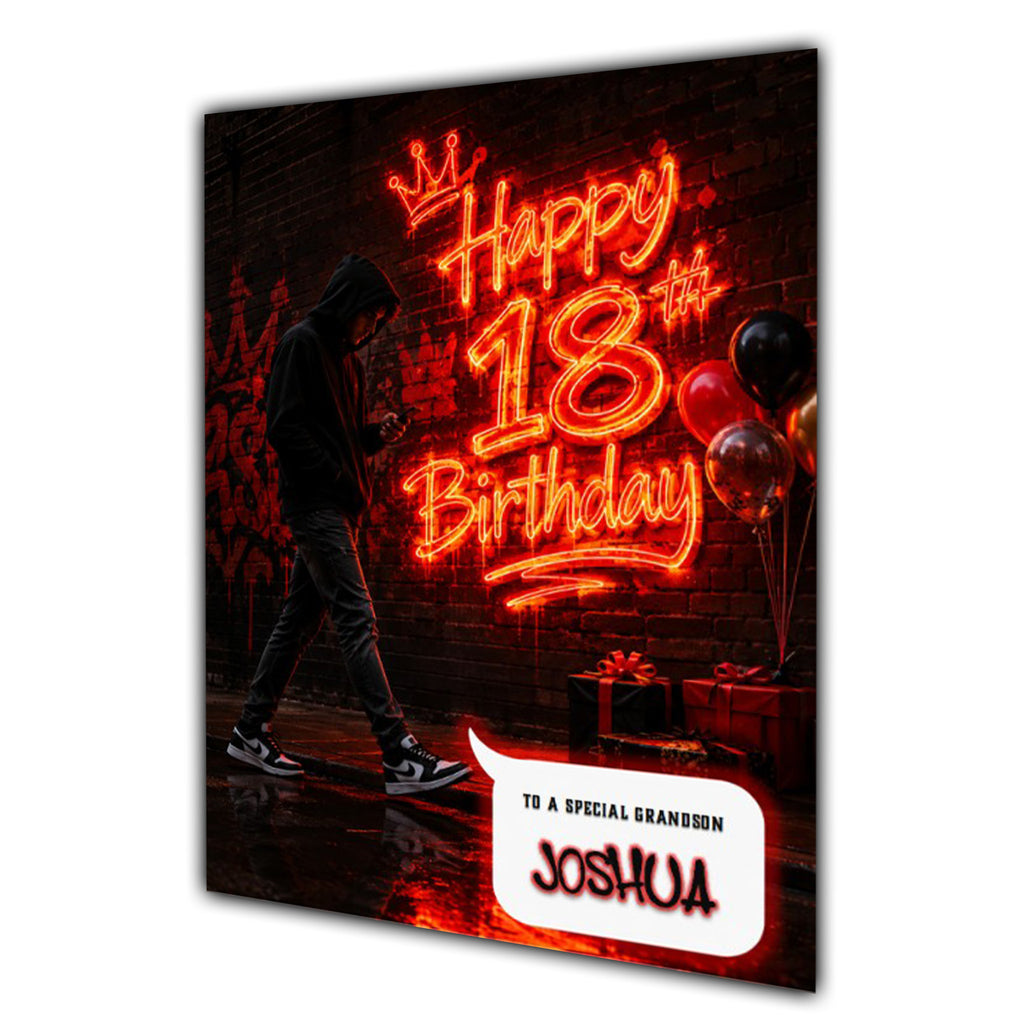 18th Birthday Card for Boys Personalised, Son, Grandson, Nephew,  A5 Size