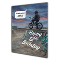 12th Birthday Card for Boys Personalised, Son, Grandson, Bike,  A5 Size