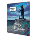 8th Birthday Card for Boys Personalised, Son, Grandson, Scooter,  A5 Size