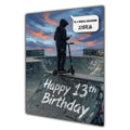 13th Birthday Card for Boys Personalised, Son, Grandson, Scooter,  A5 Size