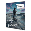 11th Birthday Card Boys Personalised, Son, Grandson, Skateboard,  A5 Size