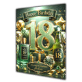 18th Birthday Card Men Personalised, Son, Grandson, Nephew,  A5 Size