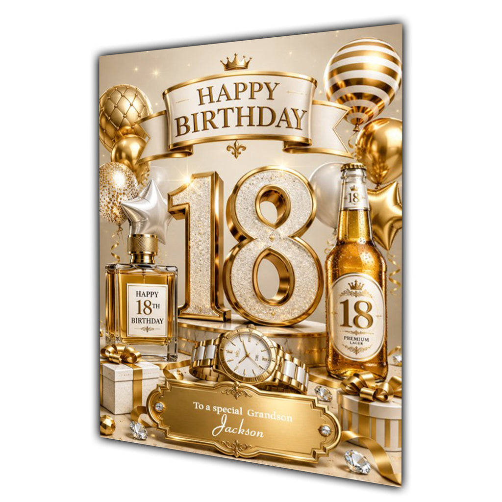 18th Birthday Card Men Personalised, Son, Grandson, Nephew,  A5 Size