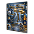 21st Birthday Card Men Personalised, Son, Grandson, Nephew,  A5 Size