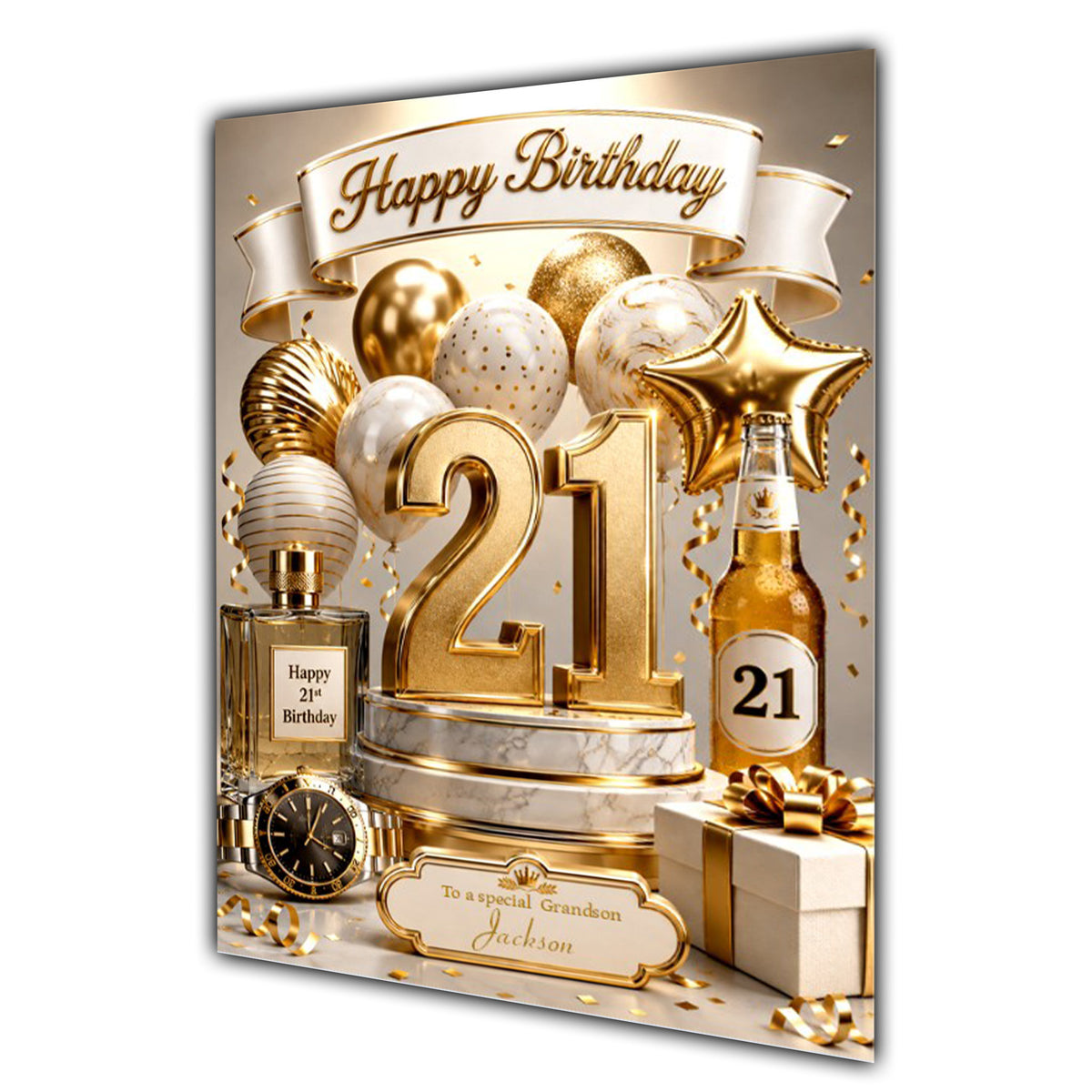 21st Birthday Card Men Personalised, Son, Grandson, Nephew,  A5 Size