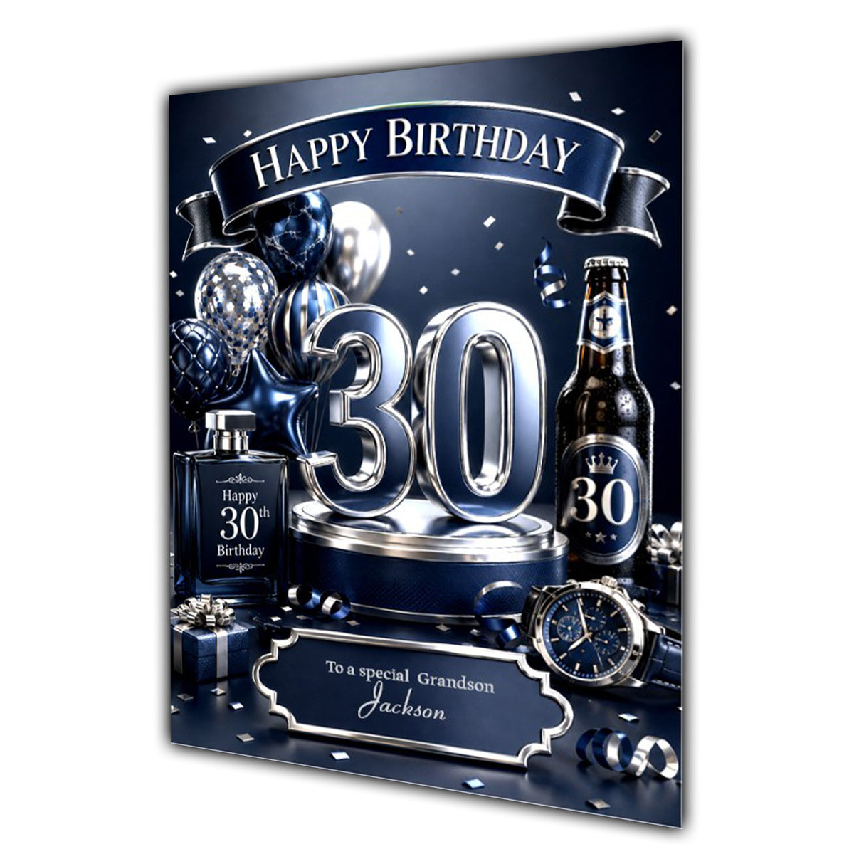 30th Birthday Card Men Personalised, Son, Grandson, Nephew,  A5 Size