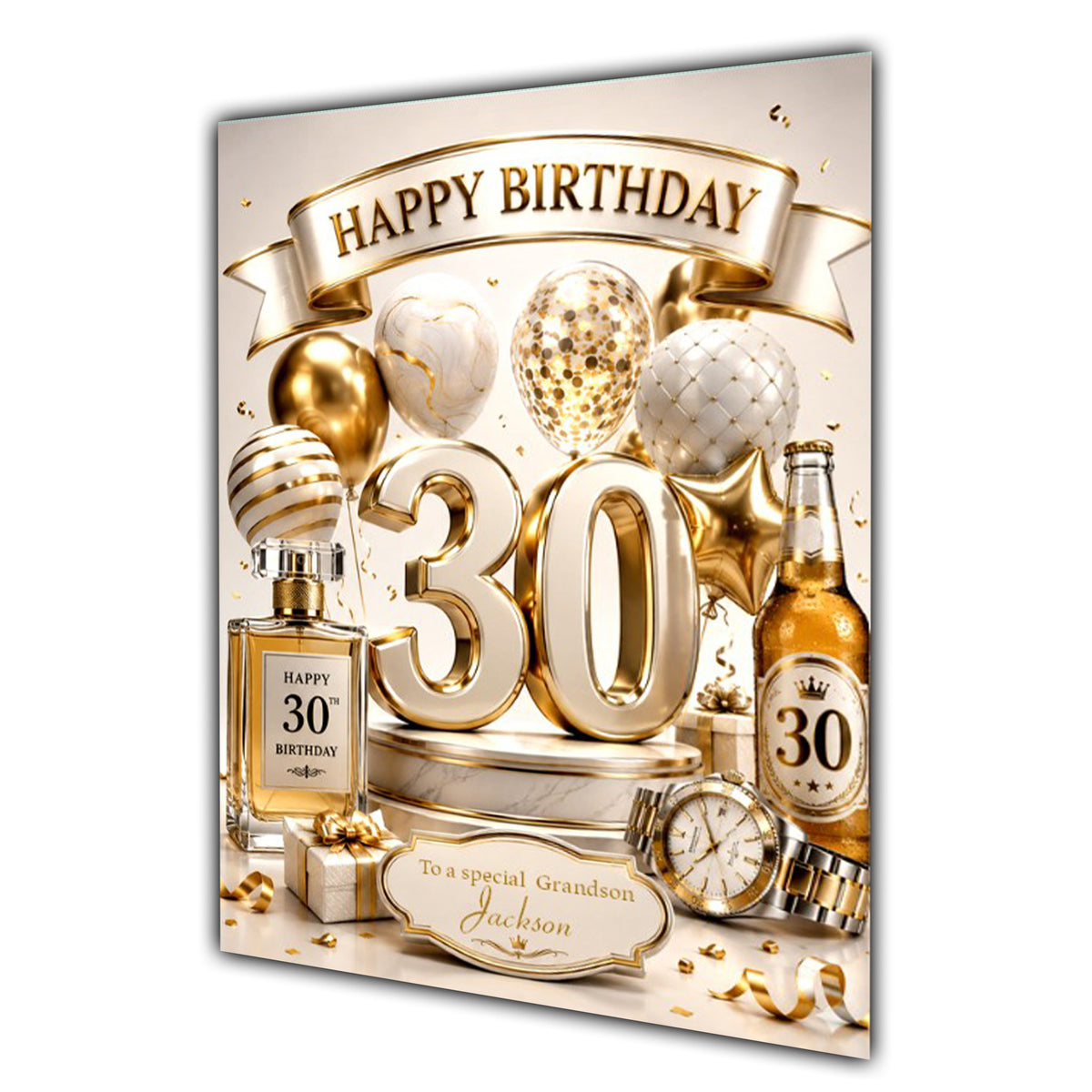 30th Birthday Card Men Personalised, Son, Grandson, Nephew,  A5 Size