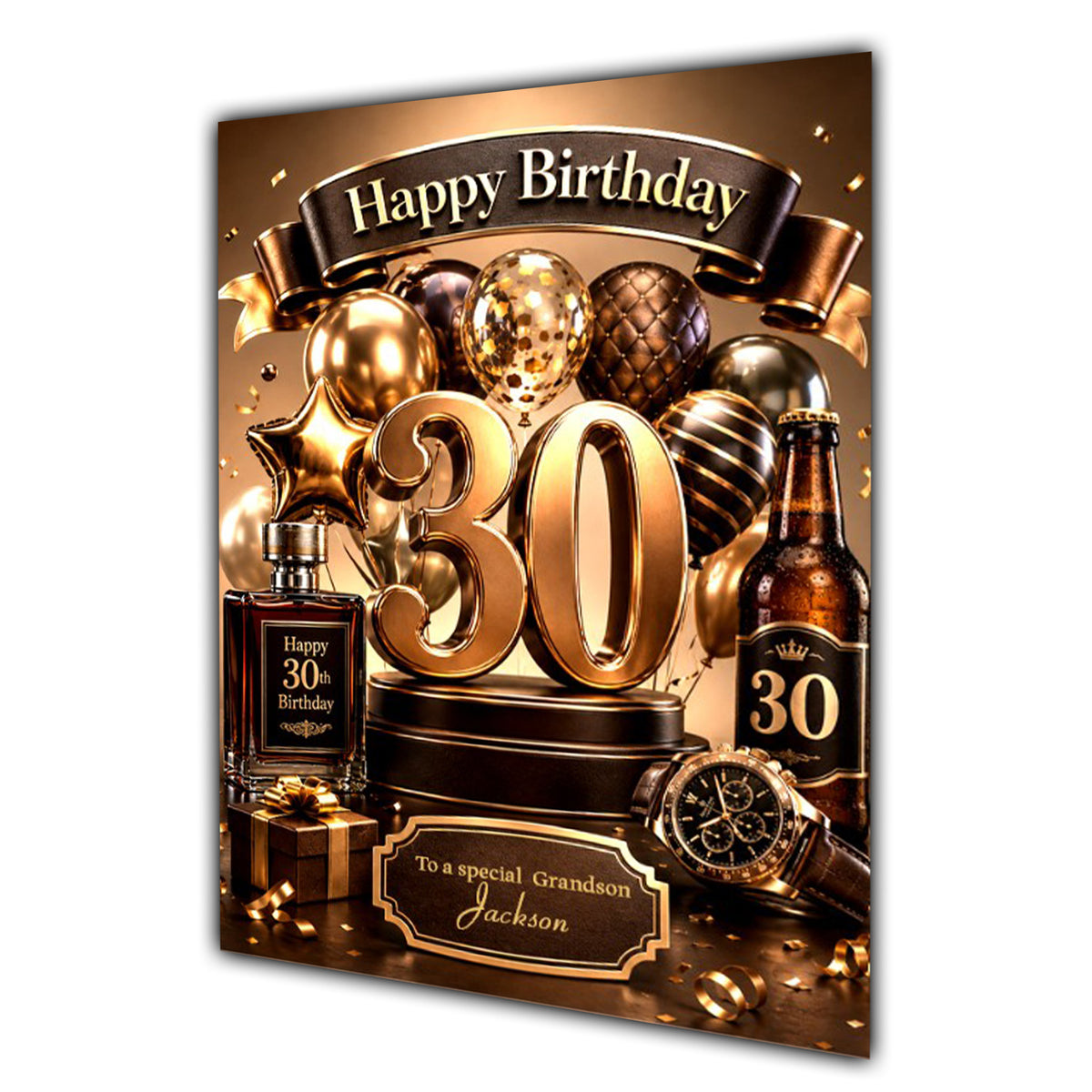 30th Birthday Card Men Personalised, Son, Grandson, Nephew,  A5 Size