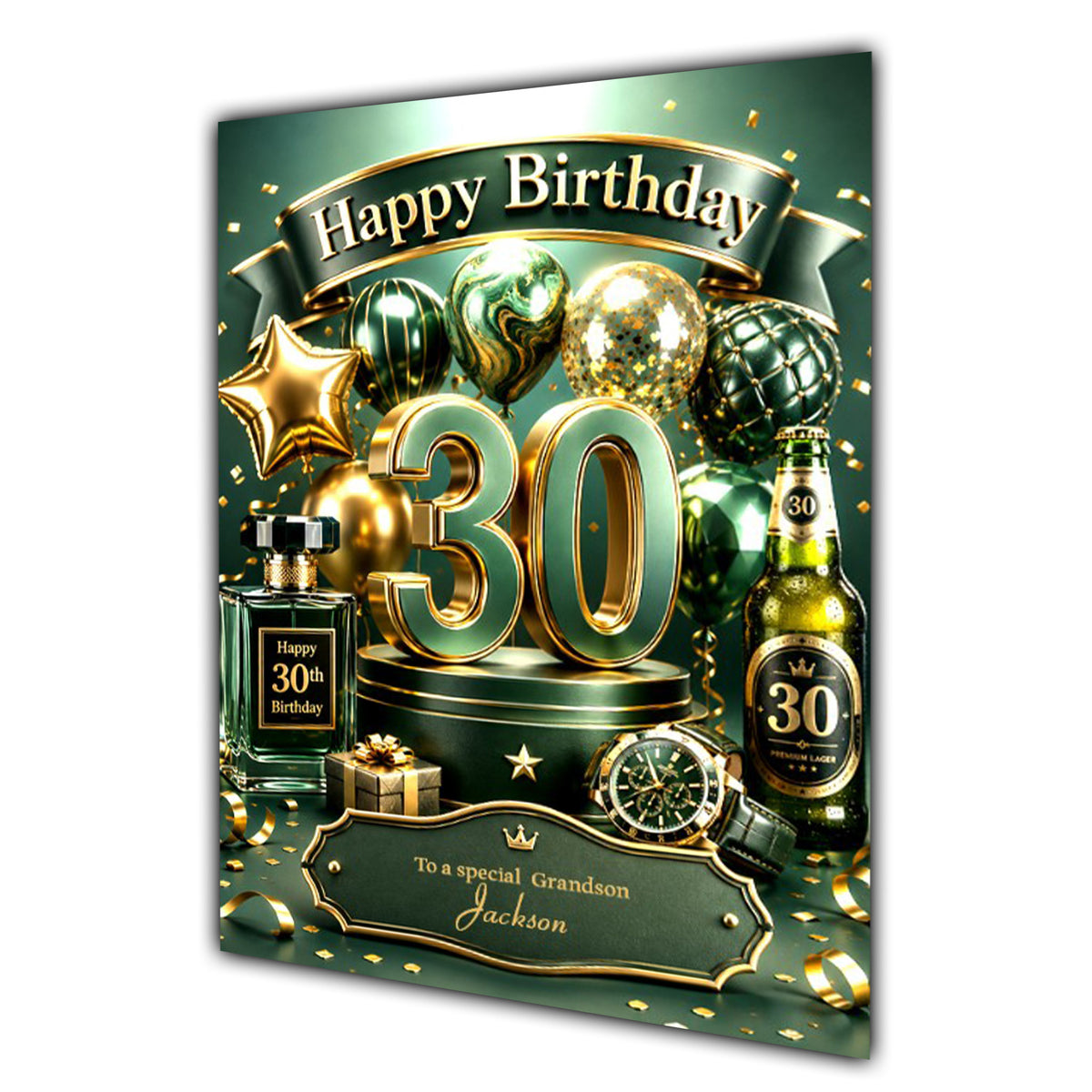 30th Birthday Card Men Personalised, Son, Grandson, Nephew,  A5 Size
