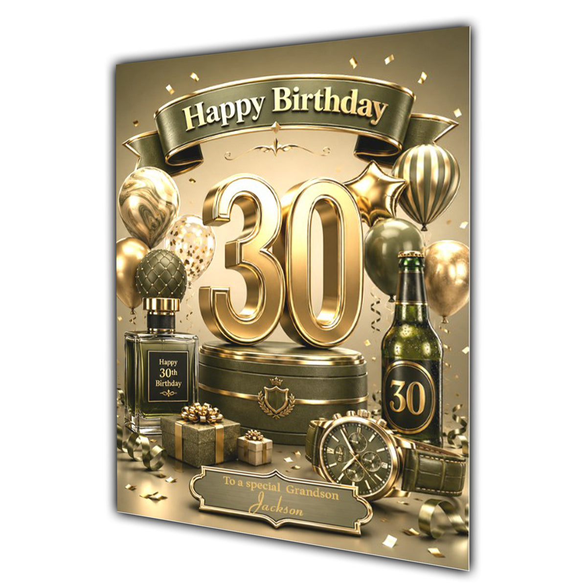 30th Birthday Card Men Personalised, Son, Grandson, Nephew,  A5 Size