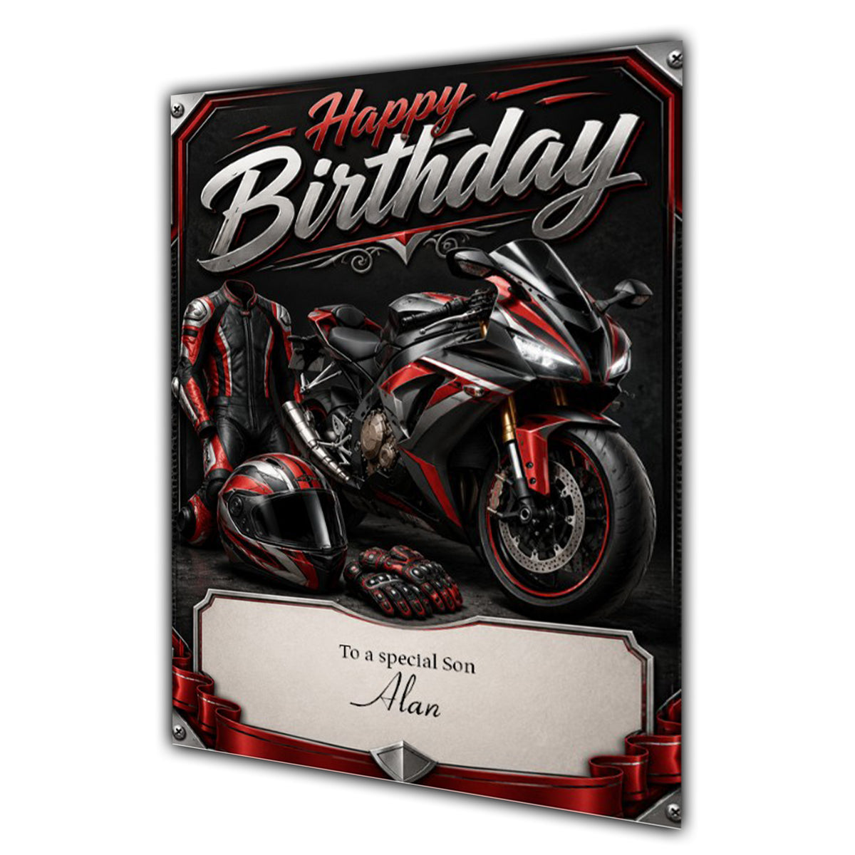 Motorbike Birthday Card Men Personalised Son Brother Dad  Husband A5 Size