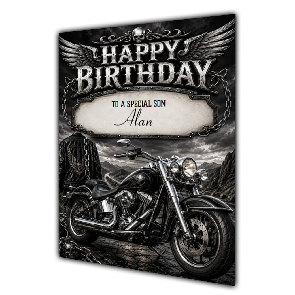 Motorbike Birthday Card Men Personalised Son Brother Dad  Husband A5 Size