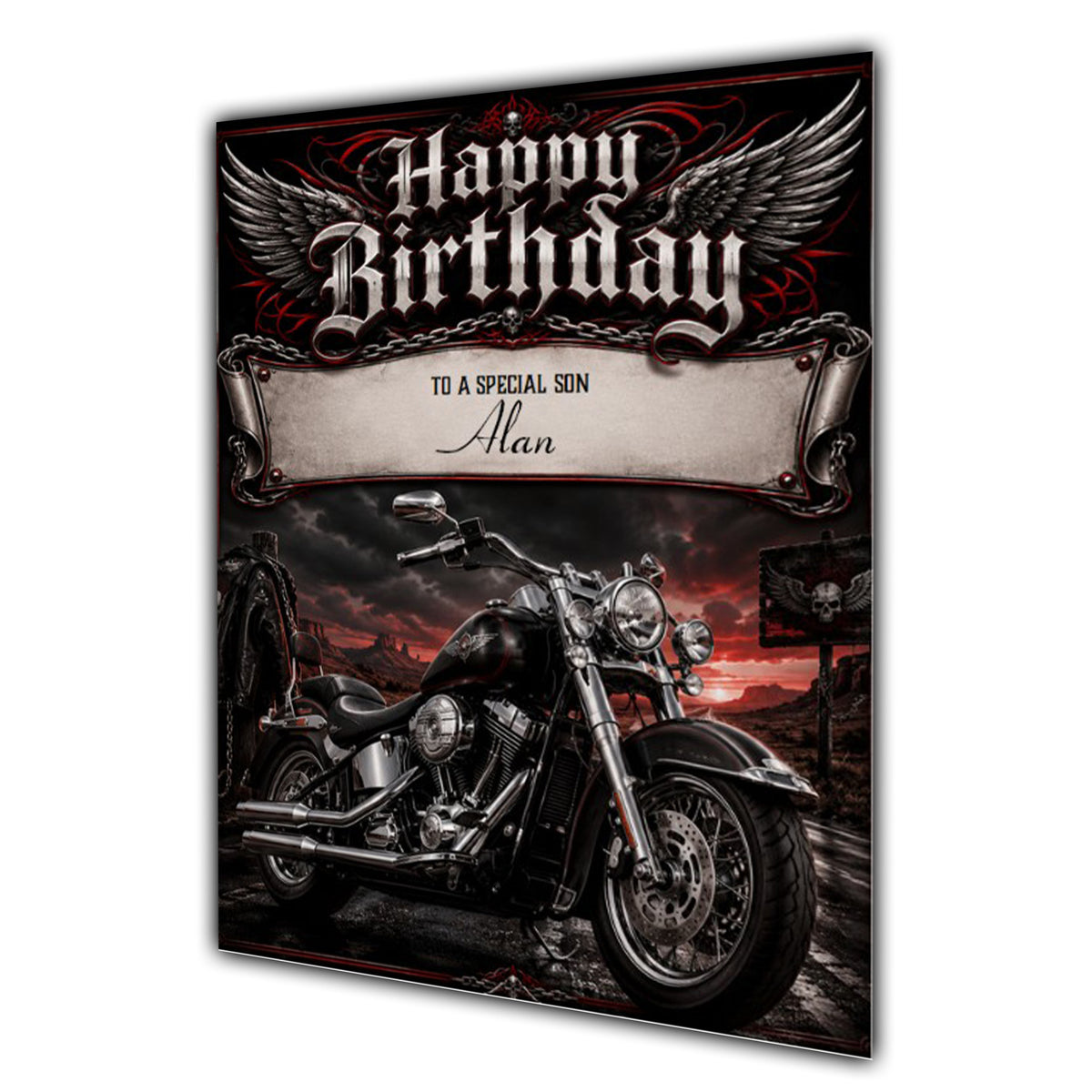 Motorbike Birthday Card Men Personalised Son Brother Dad  Husband A5 Size