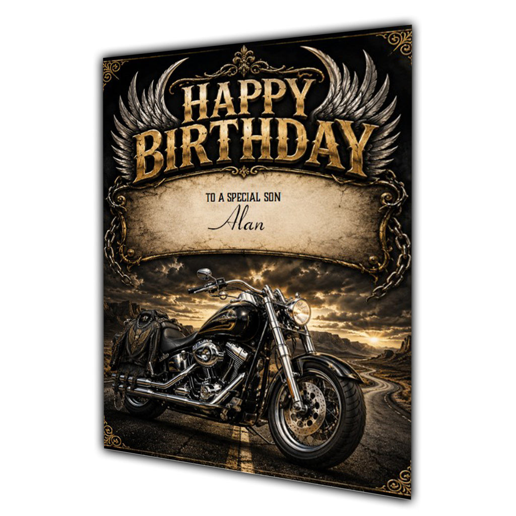 Motorbike Birthday Card Men Personalised Son Brother Dad  Husband A5 Size
