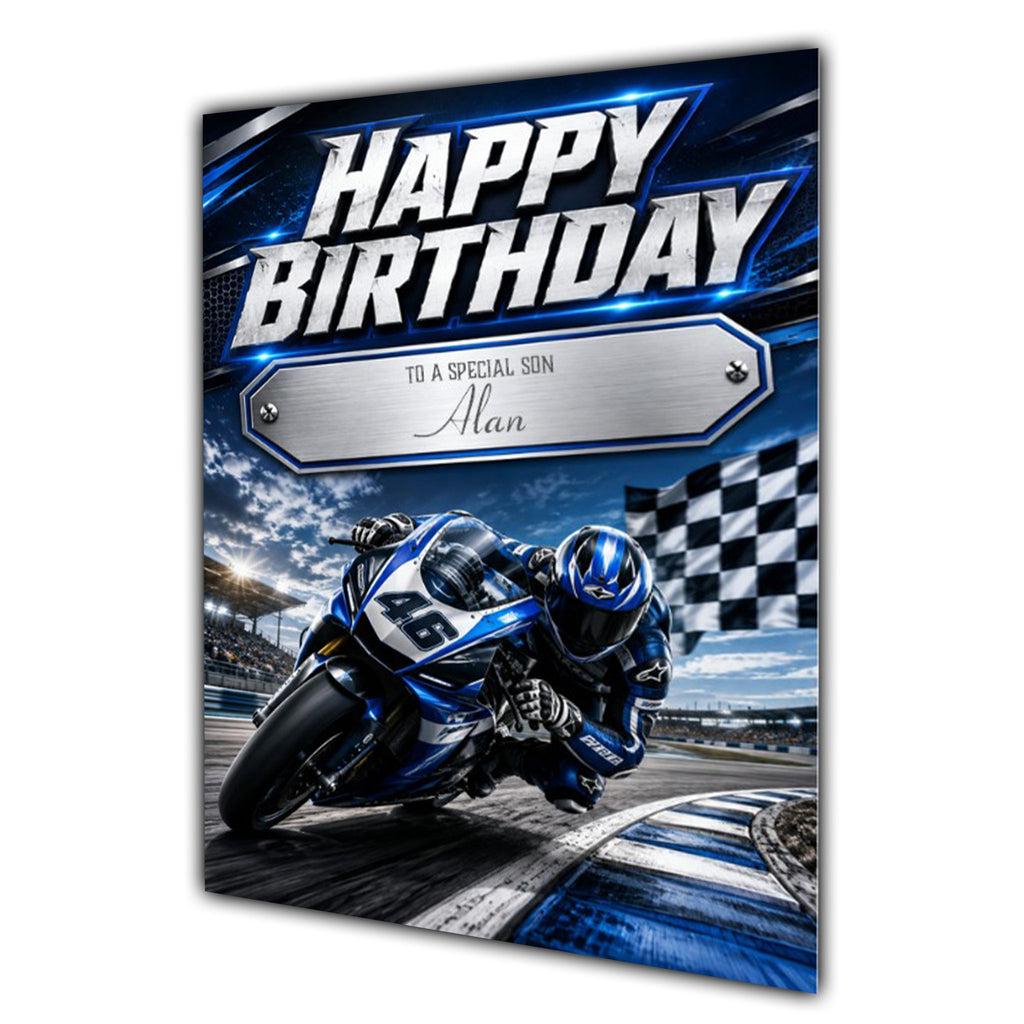 Motorbike Birthday Card Men Personalised Son Brother Dad  Husband A5 Size