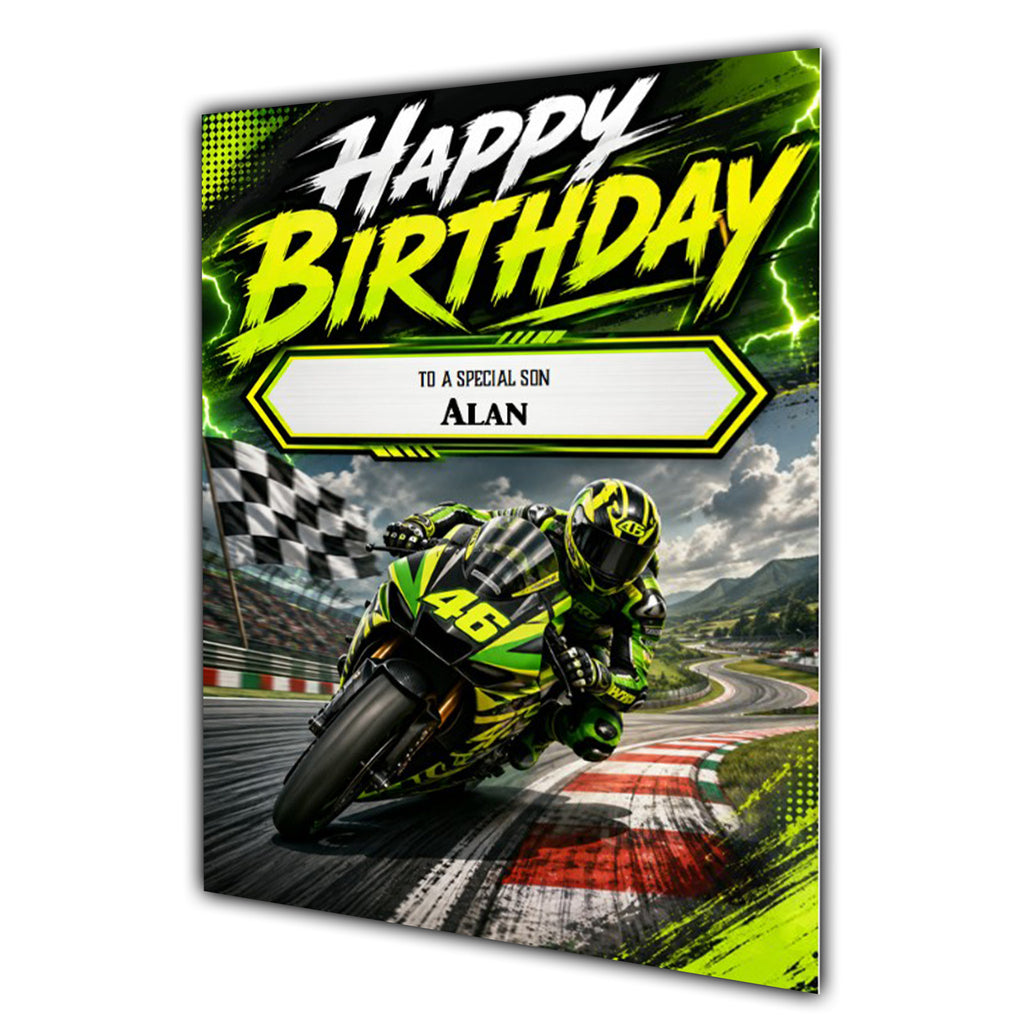 Motorbike Birthday Card Men Personalised Son Brother Dad  Husband A5 Size
