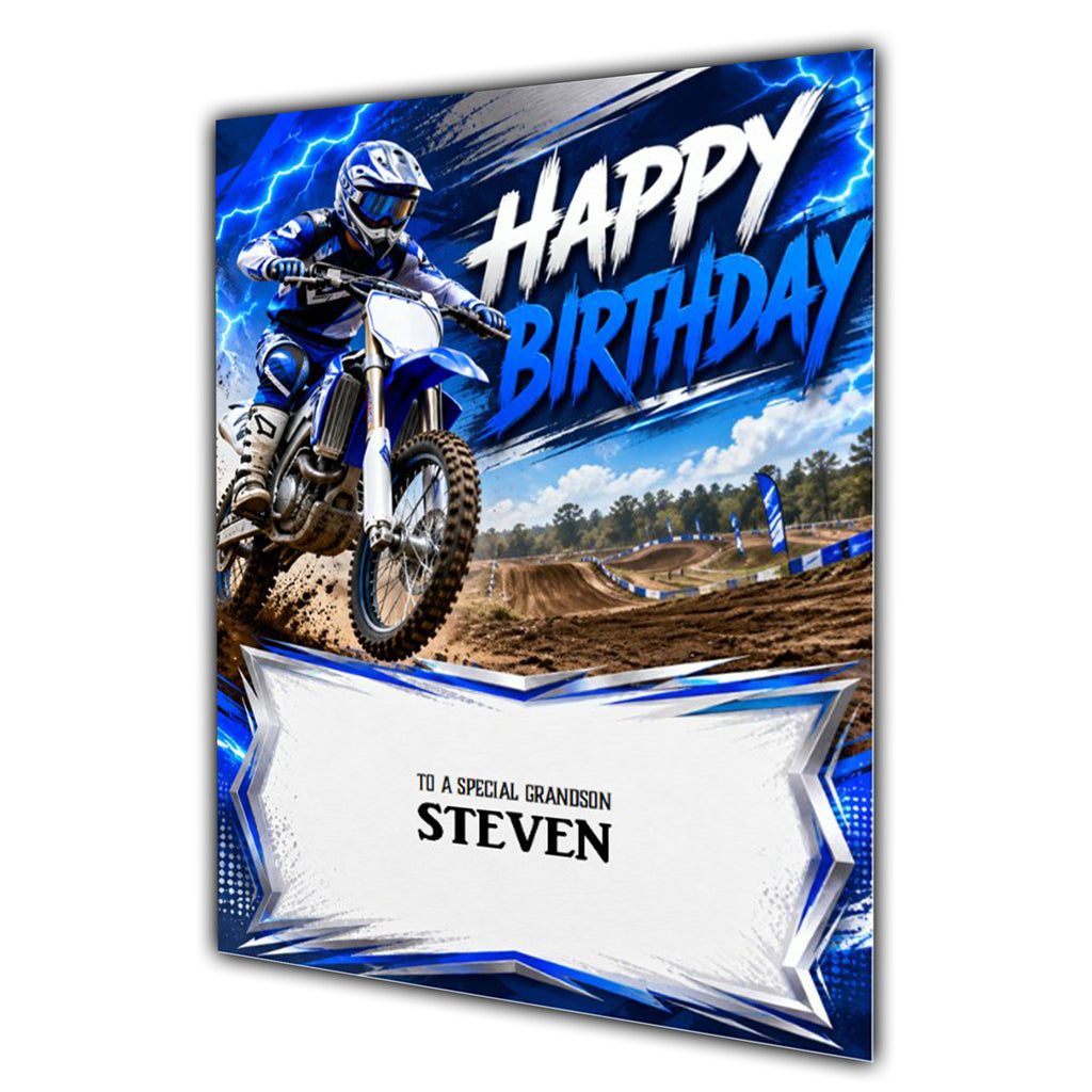 Motorbike Birthday Card Men Personalised Son Brother Dad  Husband A5 Size