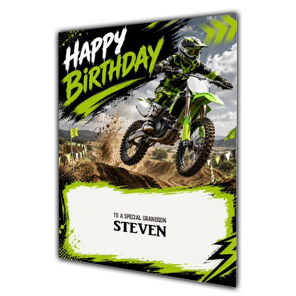 Motorbike Birthday Card Men Personalised Son Brother Dad  Husband A5 Size