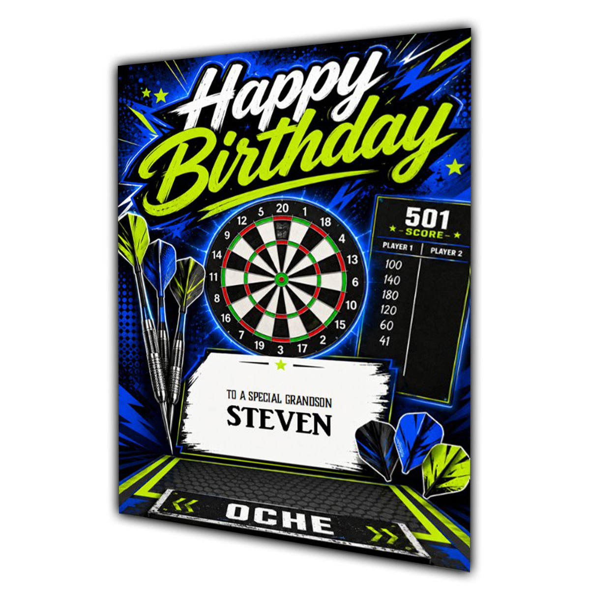 Darts Birthday Card Men Personalised Son Brother Dad  Husband A5 Size