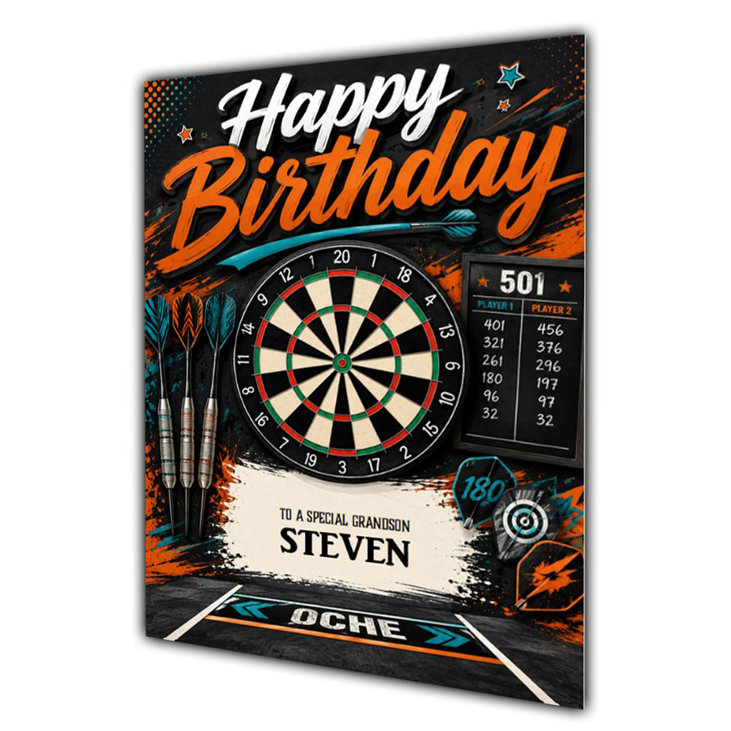Darts Birthday Card Men Personalised Son Brother Dad  Husband A5 Size