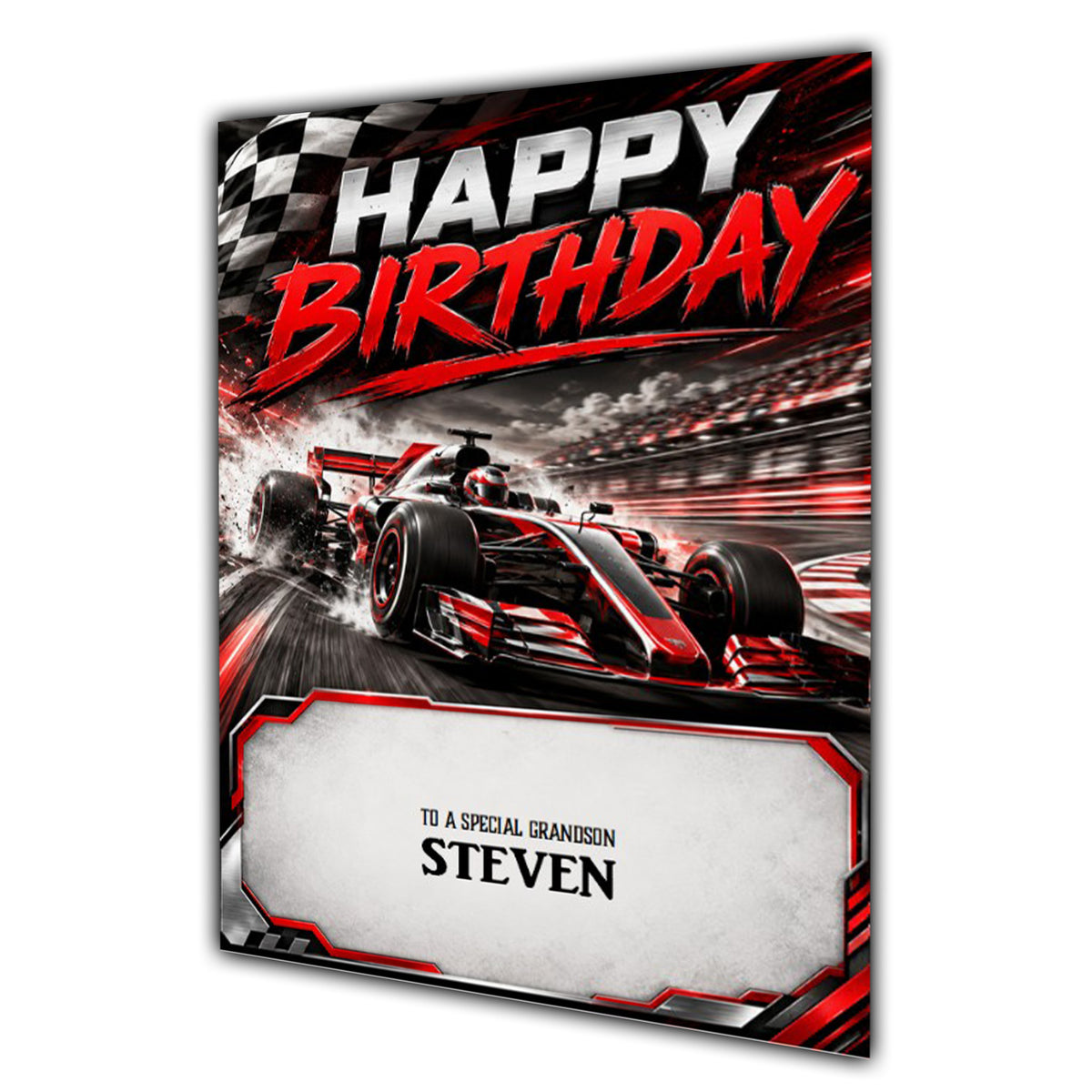 Birthday Card Men Personalised Son Brother Dad  Husband Racing Car A5 Size