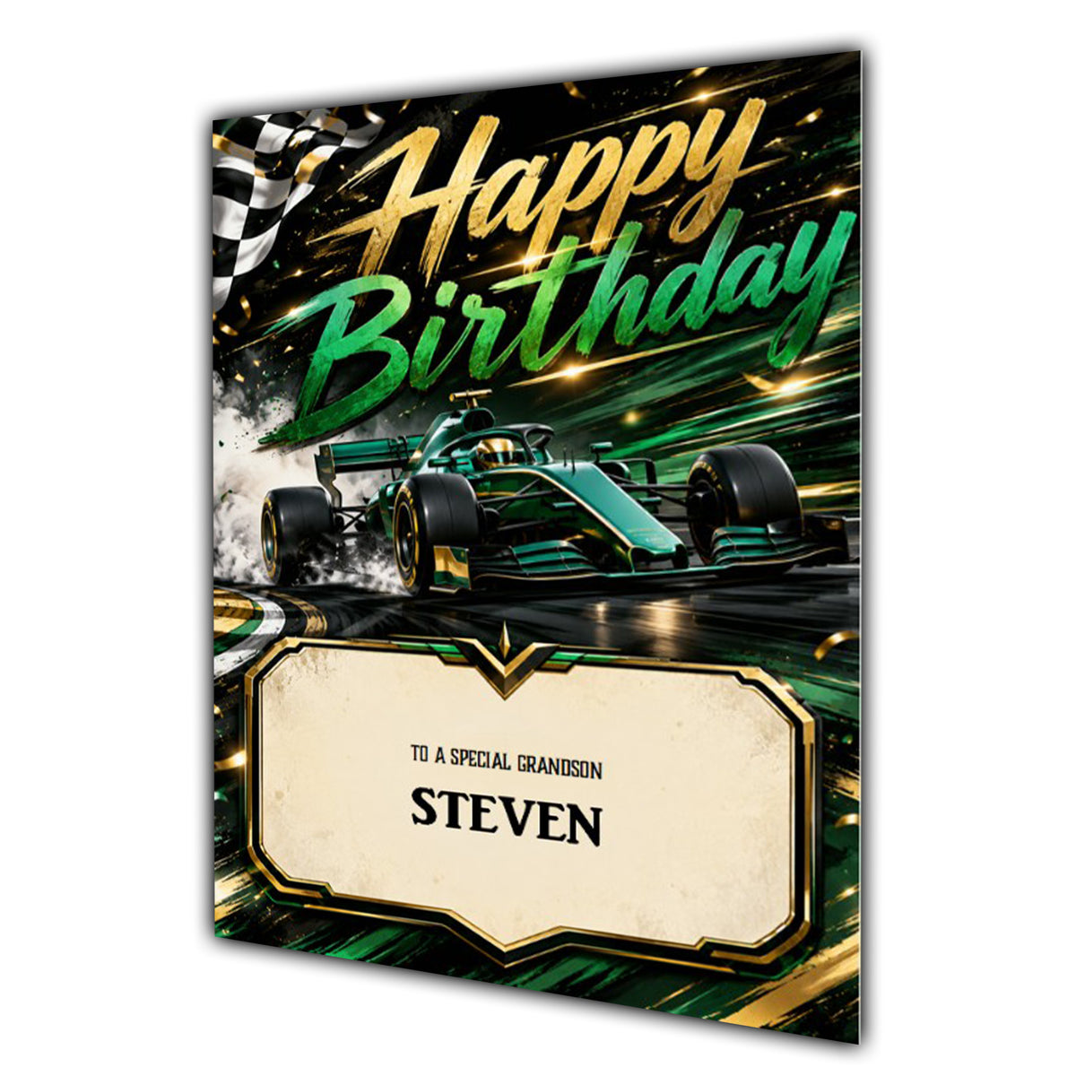 Birthday Card Men Personalised Son Brother Dad  Husband Racing Car A5 Size